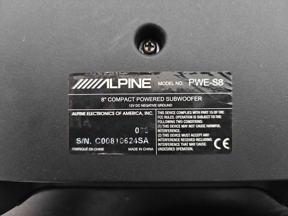 Компактен субуфер за кола Alpine PWE-S8