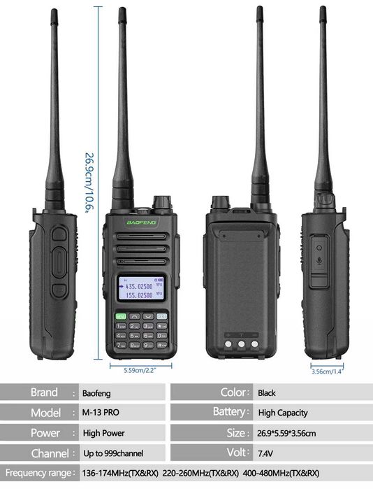 Portabila Baofeng Walkie-talkie UV13 PRO 2023 V1 Neagra