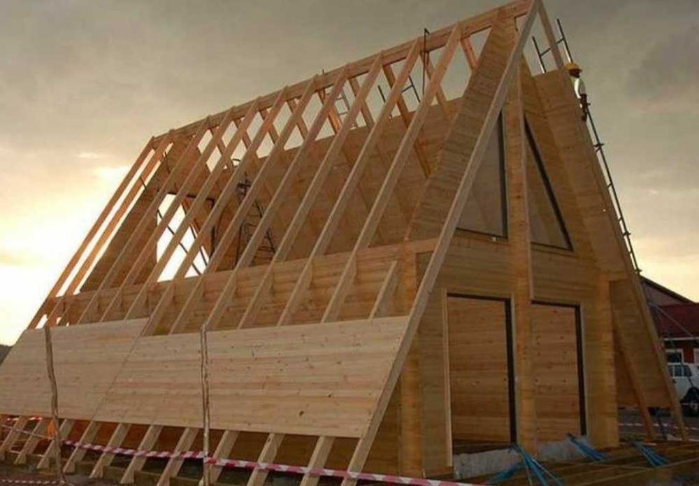 Vand casa modulara tip A frame pe structura metalica 8m x7m