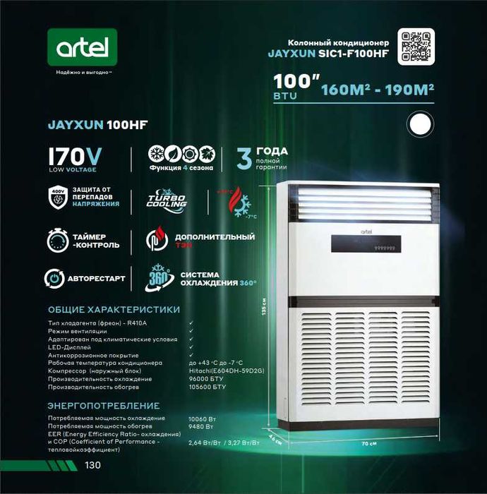 Колонный Кондиционер АРТЕЛ! Арзон! Колоннали-Устунли Кондиционер Artel