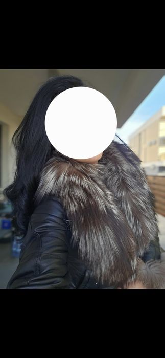 Geaca din piele naturala si blana de vulpe S