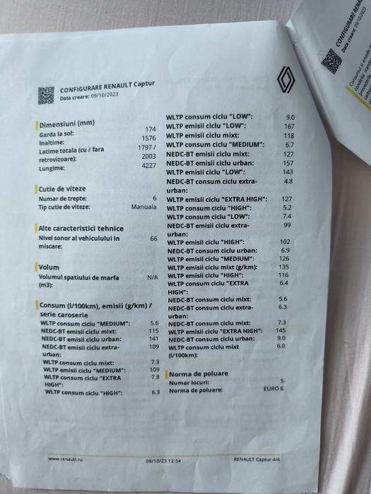 Vand Renault Captur 1.0 GPL