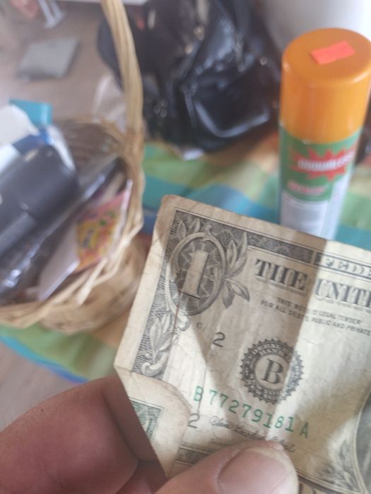 Банкноти от 1лв.и 1долар.