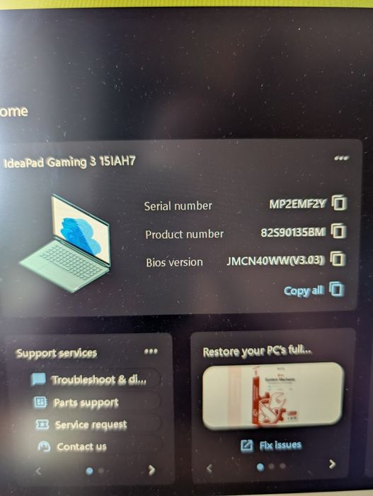 Геймърски лаптоп Lenovo ideapad gaming 3 15IAH7