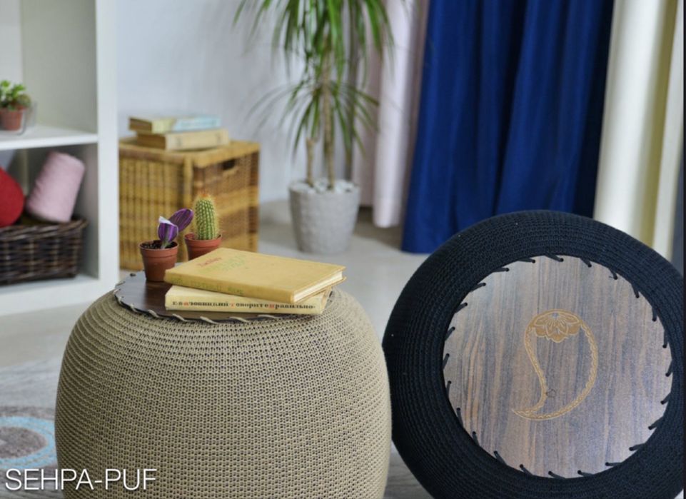 Плетени пуфове/ табуретки