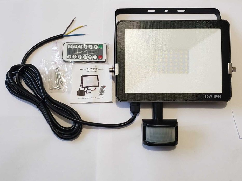 2023 30W охранителен прожектор сензор за движение с IR дистанционно
