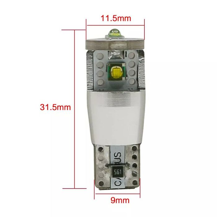 Set Două Becuri Led Cree T10-W5W Can-bus 5500K/12V/1000Lumeni