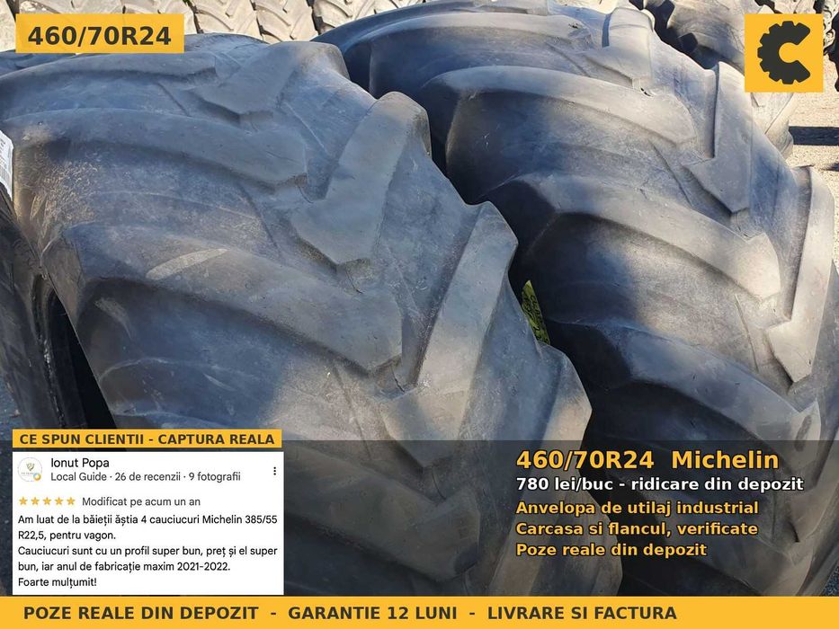 Anvelope Cauciucuri 460/70R24 460/70 R24 17.5R24 17.5-24 4607024 Michelin Incarcator Buldo si Industrial SH Second Hand DISCOUNT Oferta Pret Bun