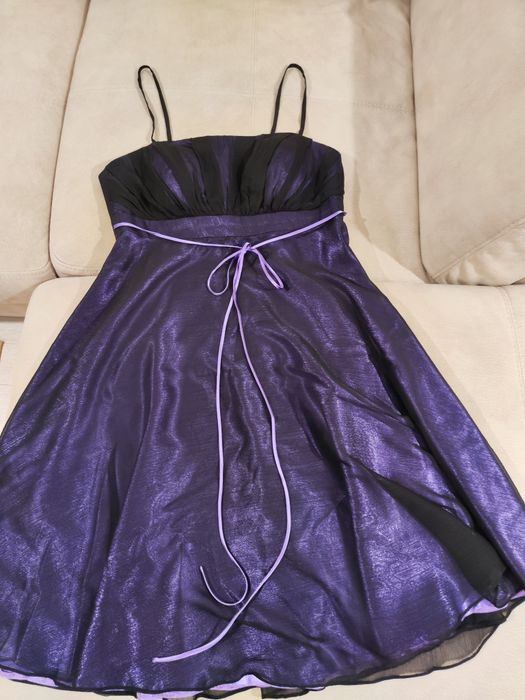 Rochie de ocazie din voal si satin
