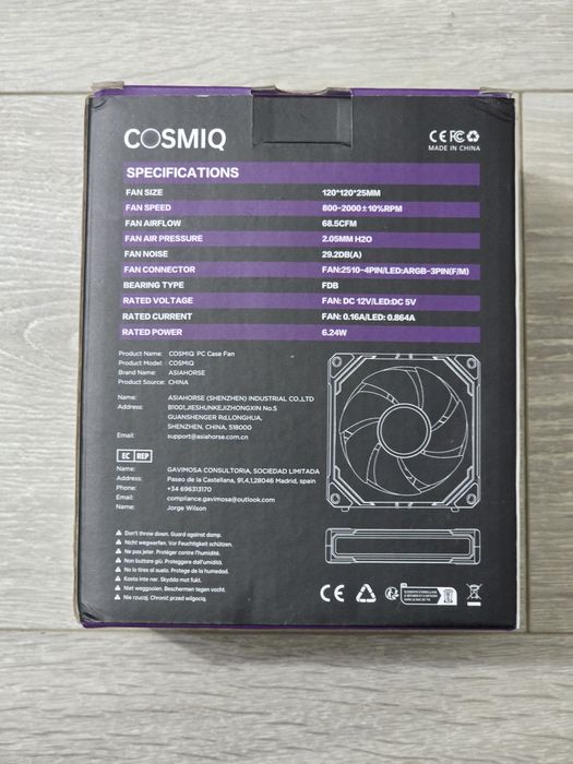 Set 3 ventilatoare PC AsiaHorse COSMIQ 120mm RGB inversat-PWM,2000RPM