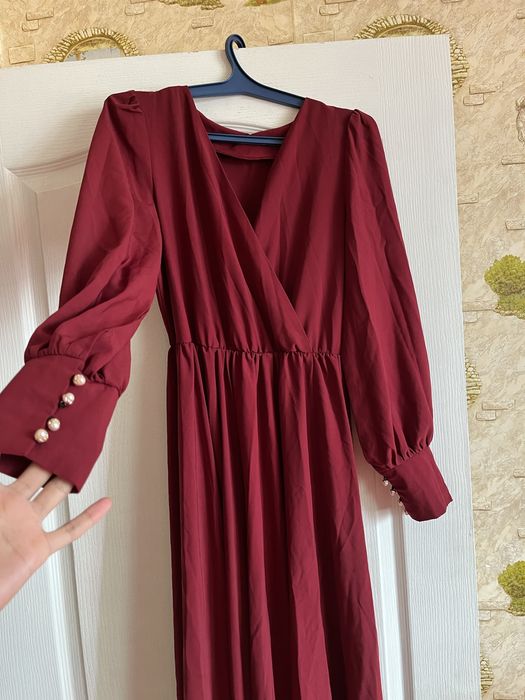 Бордовое платье вечернее