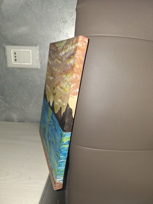 Tablou pictat manual , în picturi acrilice