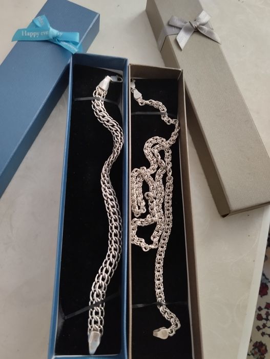 Серебро цепочка браслет