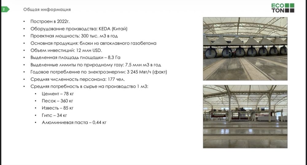 Завод по производусву Газоблоков