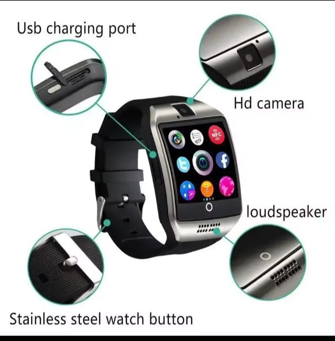 Smartwatch performant nou sigilat cu slot card, SIM cu ecran curbat