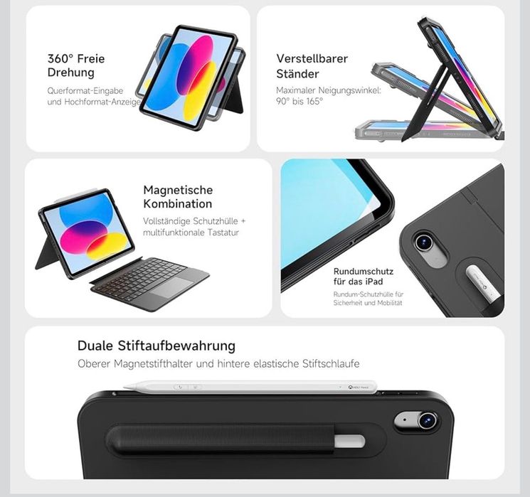 Немска Клавиатура кейс за iPad 10gen &A16