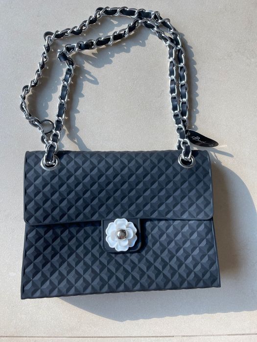 Сликонова чанта Baci Milano черна, за плаж