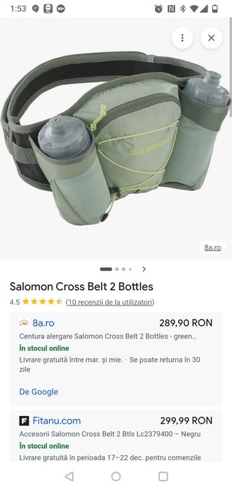 Centură de alergare Salomon Cross Belt Bottles – 2 bidoane incluse