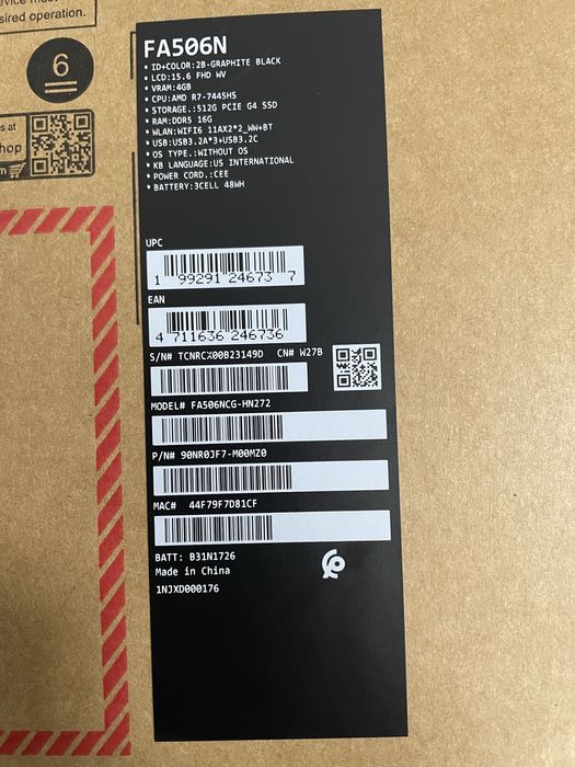 Laptop Asus TUF FA506N Nou