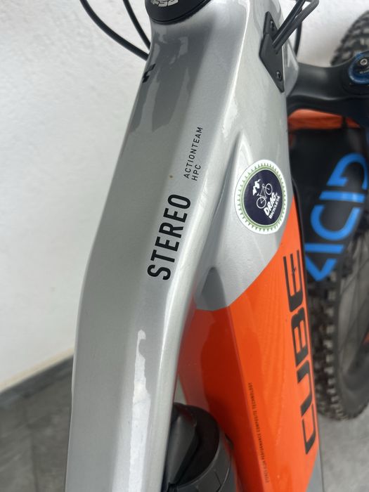 Bicicleta electrica Cube Stereo Action Team, full suspension, Ebike, S, 625, carbon