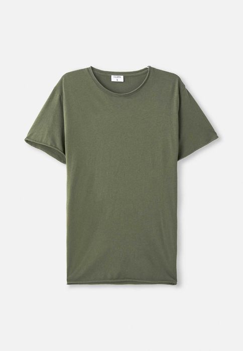Fillipa K, Tricou din bumbac Roll Neck, Verde, M