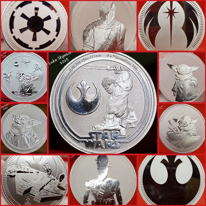 Star Wars Alien Bitcoin monede argint lingou 999