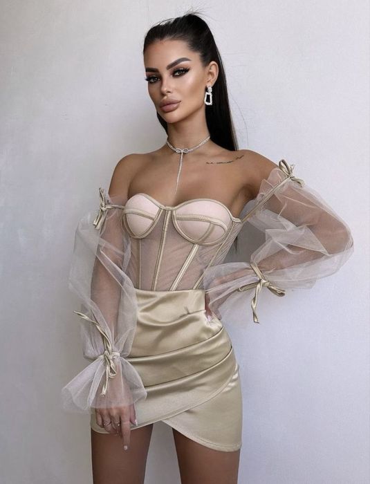 Rochie tip corset si fusta 7 culori