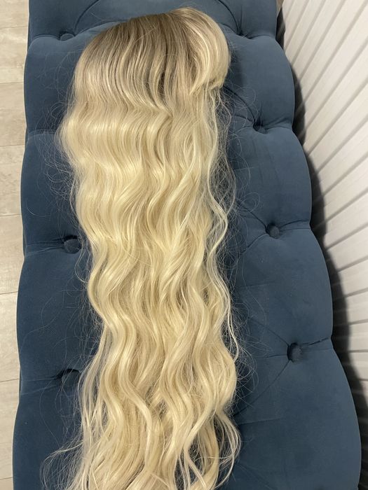 Peruca lunga blonda ombre