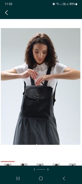 Кожанный рюкзак новый