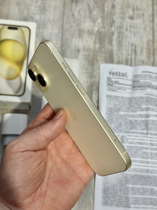Iphone 15 128 GB - 96 % Battery Като Нов Yellow Гаранционен 28 м.