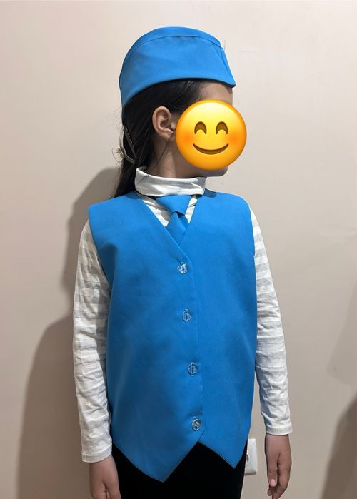 Пилотка и галстук на 9мая голубая