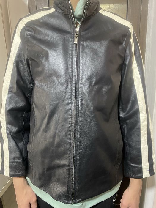 Мужская байкерская кожаная куртка