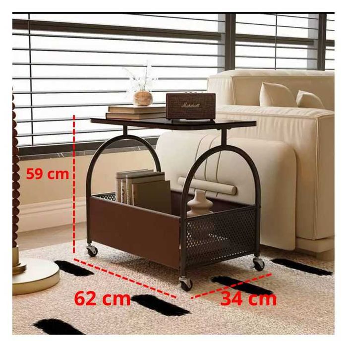 Приставной столик изготовлен из закаленного стекла