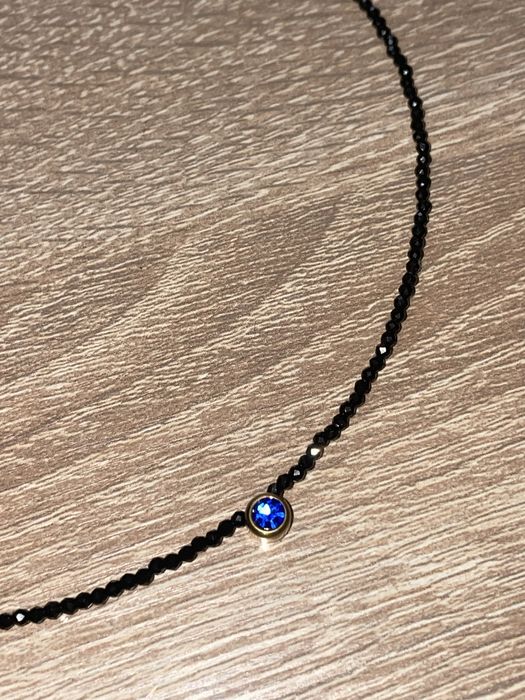 Колие / чокър от черен спинел