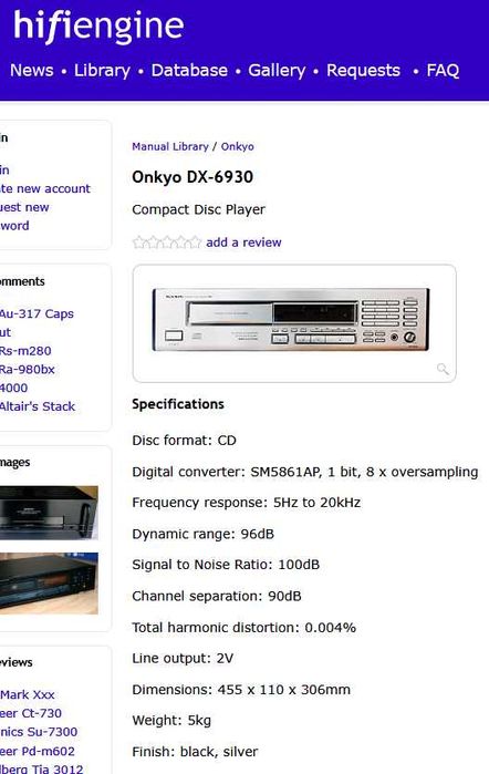 set ONKYO INTEGRA amplificator A-807 + cd-player DX-6930