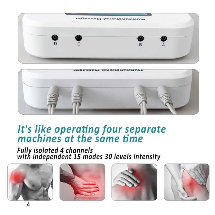 Качествен Електростимулатор EMS с 4 канала и 30 нива на силата