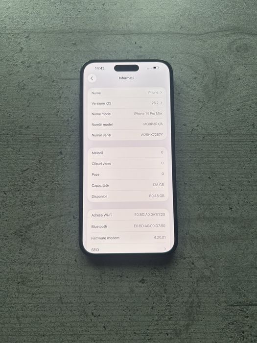 Vand iPhone 14 Pro Max 128gb