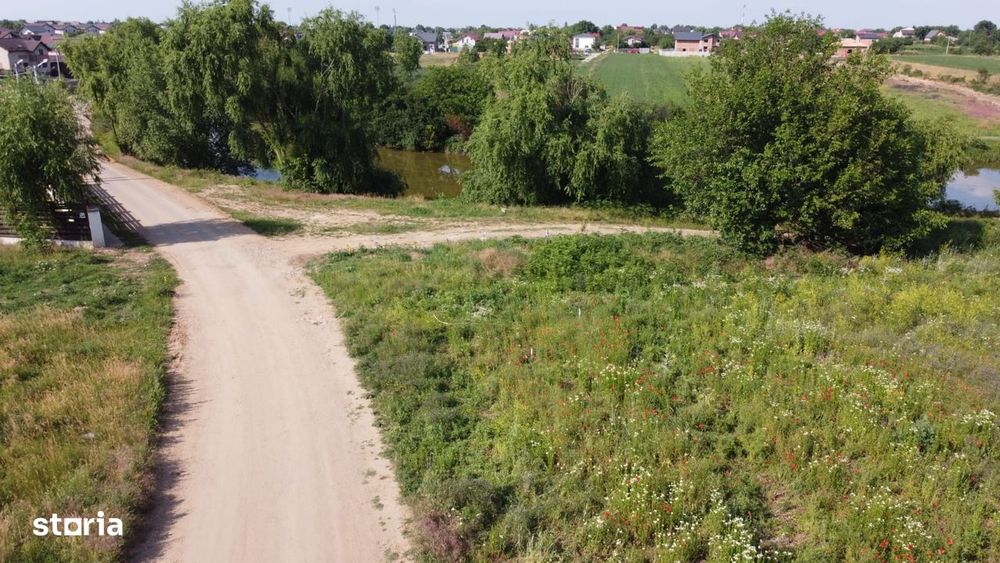 Teren intravilan zona de lacuri Berceni Ilfov – vedere la lac