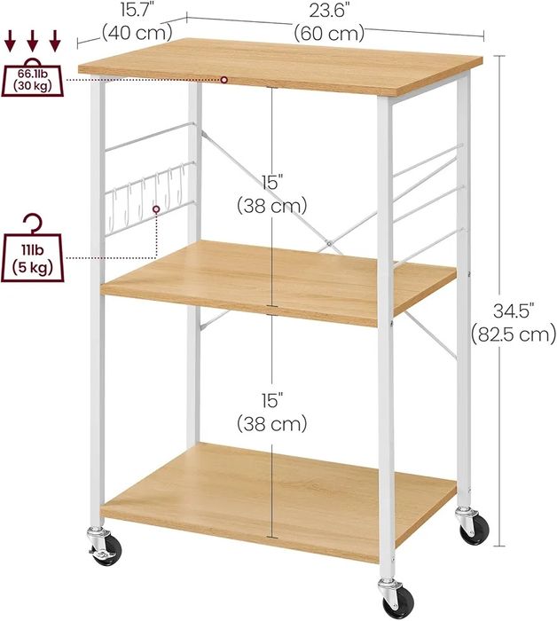 Raft pentru bucătărie cu 3 si 6 cârlige