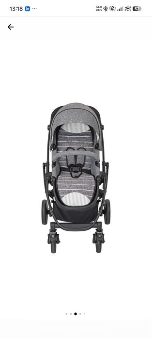 Количка 3в1 Graco Evo Suits Me, Сива с 3 коша и дъждобран