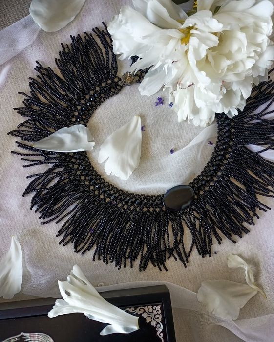 Колье "Мех" с агатом