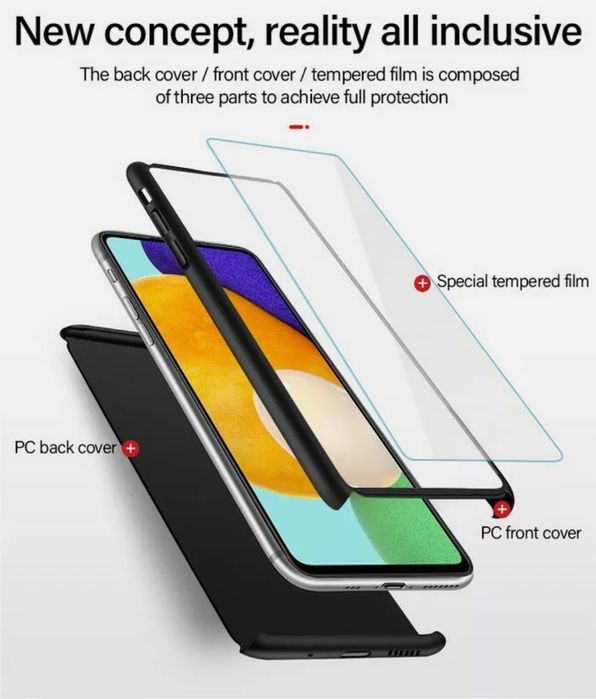 Кейс 360 Градуса Мат за Samsung Galaxy A22 4G A32 5G A52 A72 A12