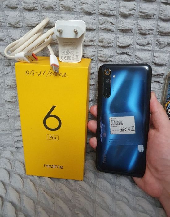 Realme 6 Pro 8/128GB Blue Igravoy Karobka Holati Ideal Yaxshi Zor