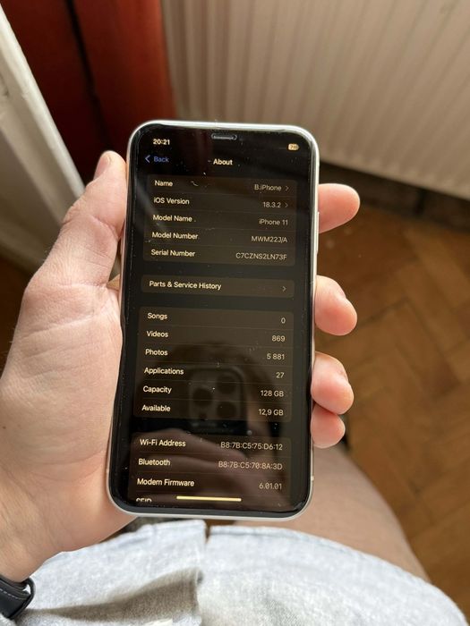 iPhone 11 128gb alb in condiție perfecta