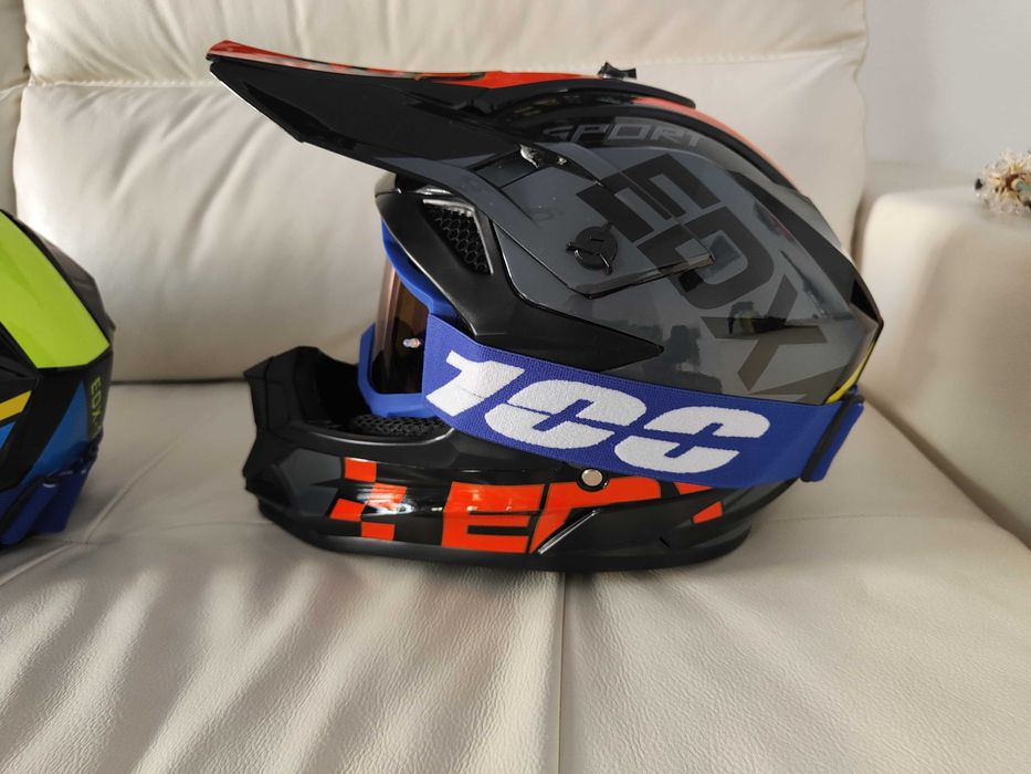 Casca Motocicleta Enduro Moto Cross Off Road Trotineta Electrica Kukirin X1 G2 G4 Casca Moto EDX + Ochelari