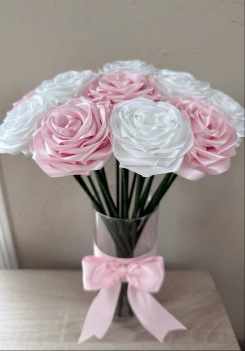 Букет Вечни сатенени рози