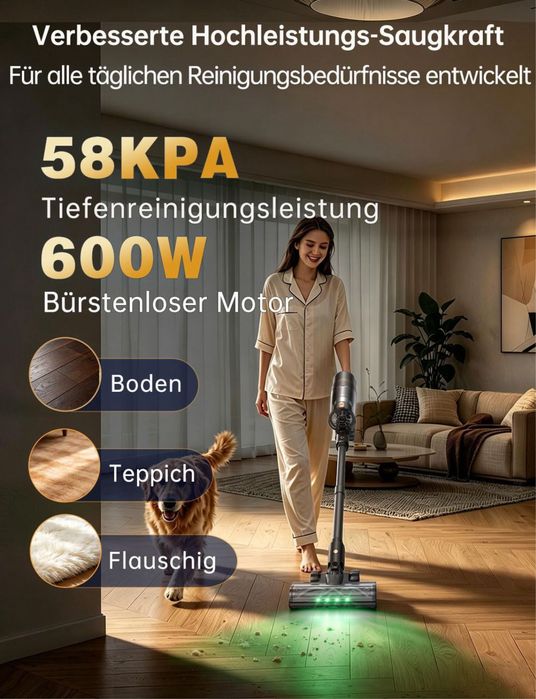 OXVAC R7F Aspirator Vertical Fără Fir 600W 58kPa HEPA 1.8L