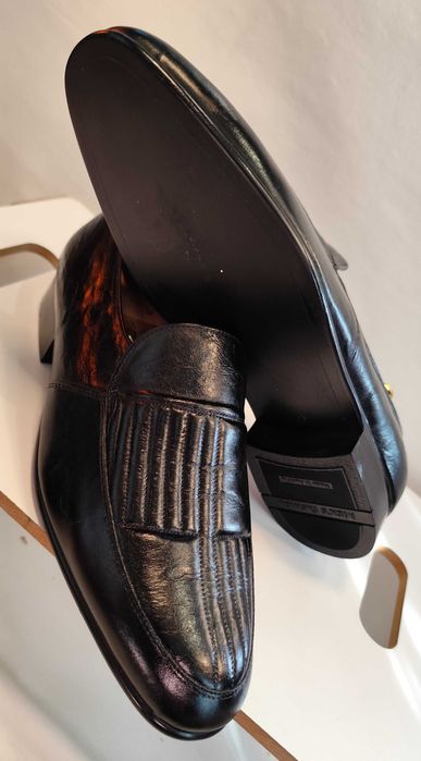 Pantofi loafer penny 44 de lux HUMANIC NOI lucrati manual piele naturala negru