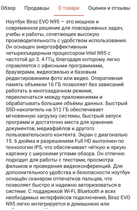 Нотбук BIRAZ N95