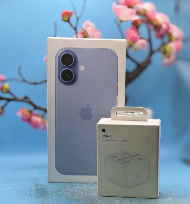 НОВ!!! Apple iPhone 17, 256GB, 5G, Mist Blue + адаптер Apple